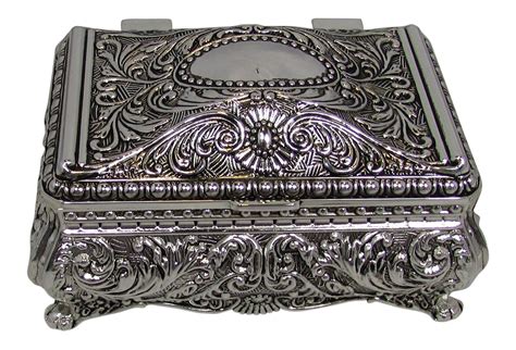 metal jewlery box|solid silver jewelry box.